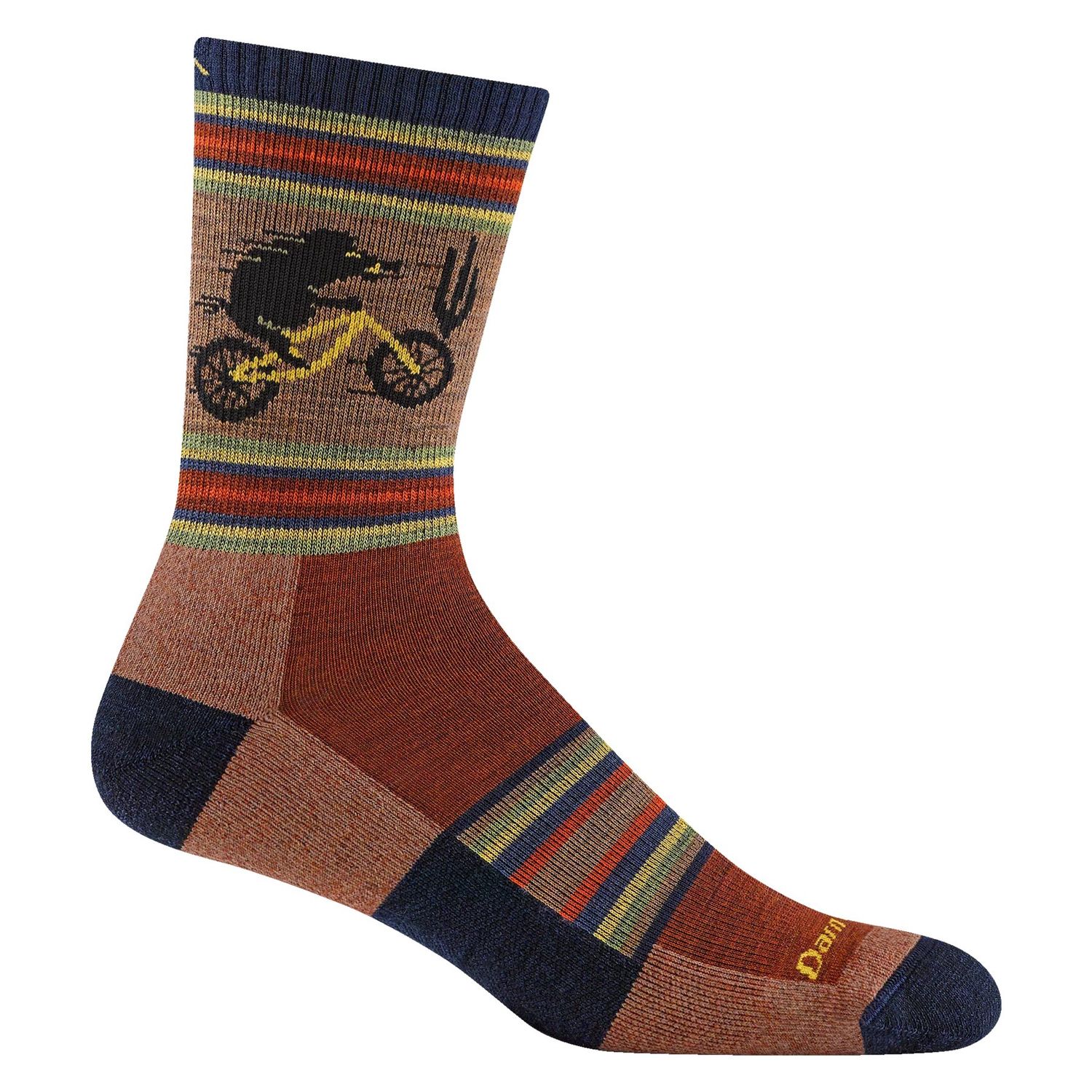 Darn Tough - Men's Hike/Trek - Micro Crew, Lightweight, w/Cushion - Willoughby - 5003, Colour: Chestnut, Size: Medium