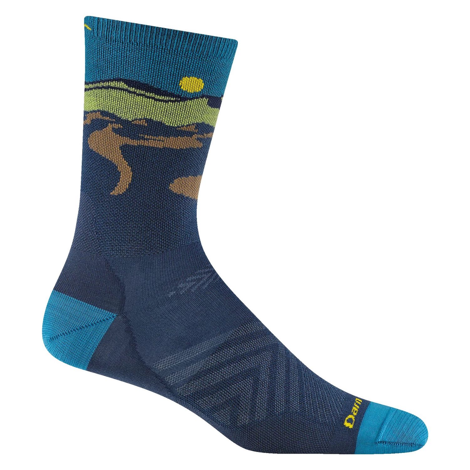 Darn Tough - Men's Run - Micro Crew, Ultra-Lightweight, No Cushion - Ridge Runner - 1065, Colour: Midnight, Size: Medium
