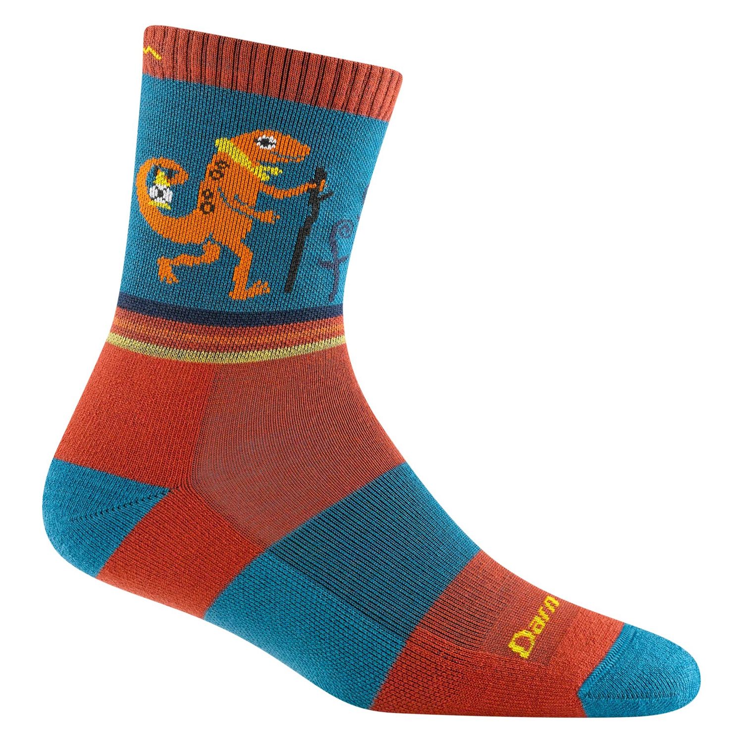 Darn Tough - Junior's Hike/Trek - Sal, Micro Crew, Lightweight w/ Cushion - 3043, Colour: Lava, Size: Medium