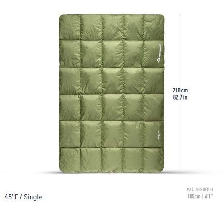 Sea To Summit - Tanami Down Comforter, Colour: Cypress Green, Size: Single