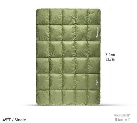 Sea To Summit - Tanami Down Comforter, Colour: Cypress Green, Size: Single