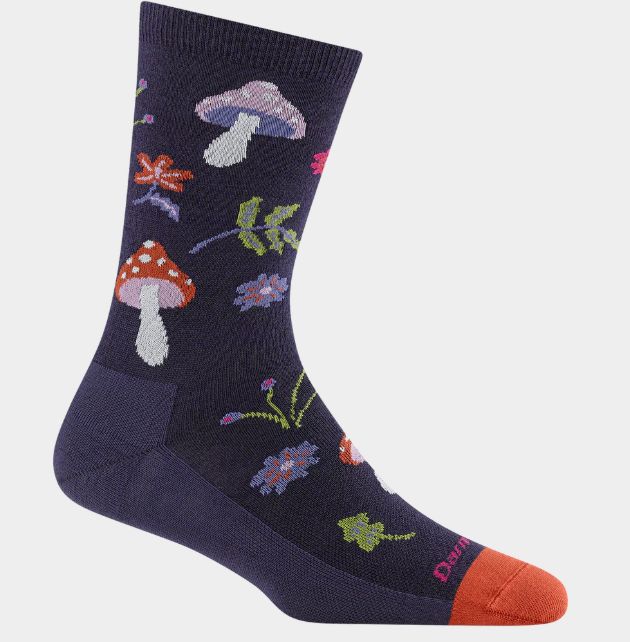 Darn Tough - Women's Lifestyle - Crew, Lightweight, No Cushion - Shroom Bloom - 6133, Colour: Blackberry, Size: Small