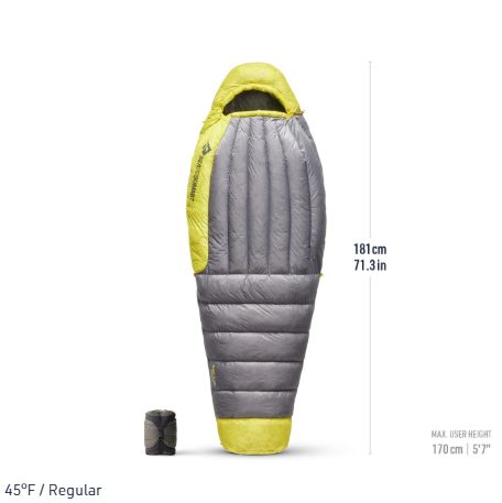 Sea To Summit -Spark Down Sleeping Bag, Women's, Size: Regular, Temp Rating: 7C/45F