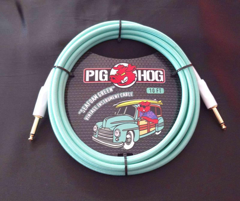 Pig Hog 10 ft Cable Seafoam Green