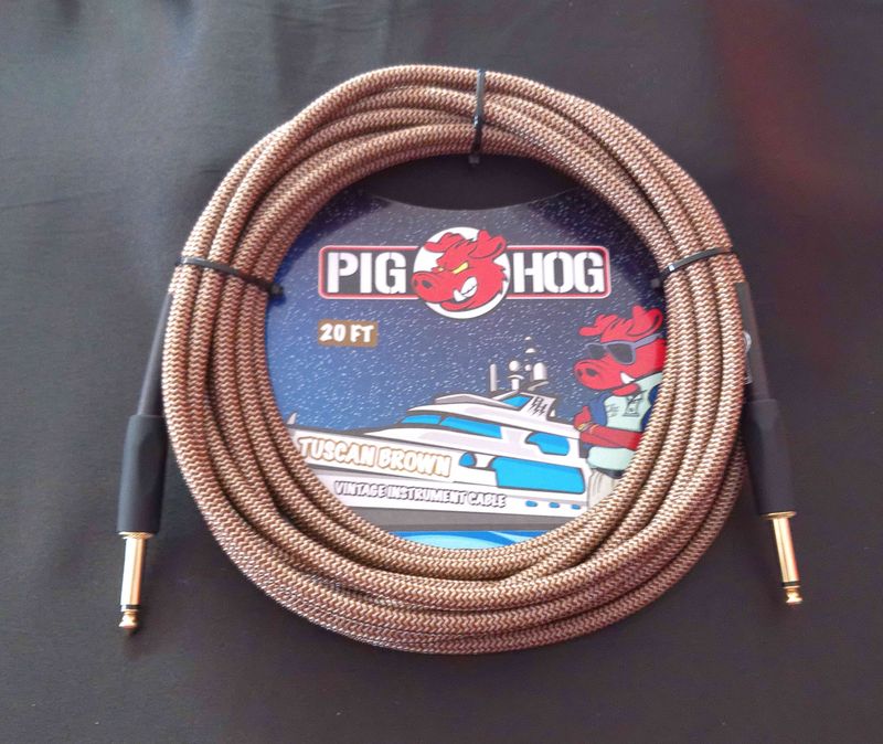 Pig Hog 20 ft Braided Cable Tuscan Brown