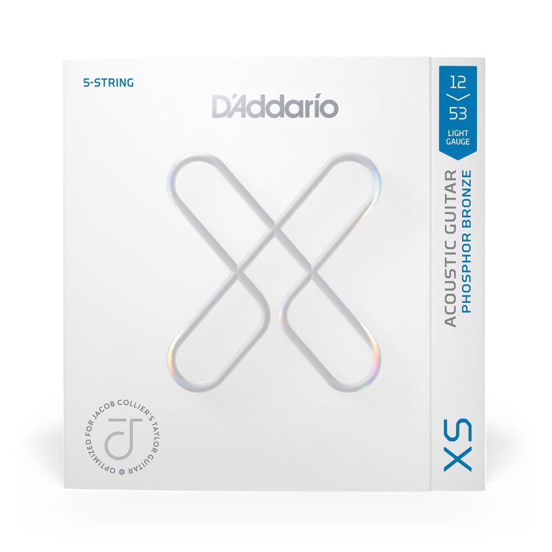 D'Addario 12-53 Light XS Phosphor Bronze Coated Acoustic Guitar Strings