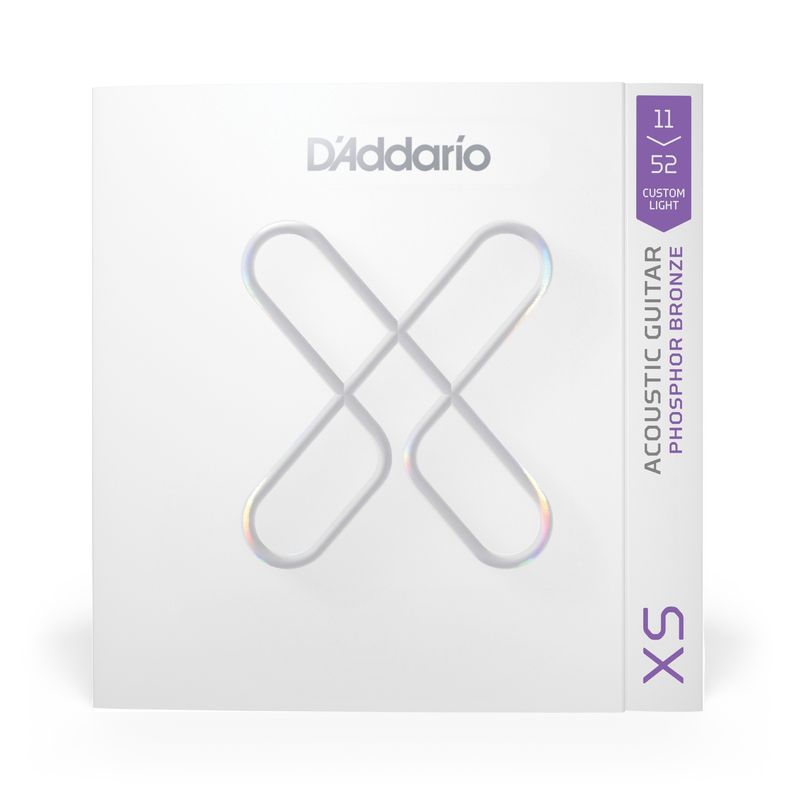 D'Addario 11-52 Custom Light, XS Phosphor Bronze Coated Acoustic Guitar Strings