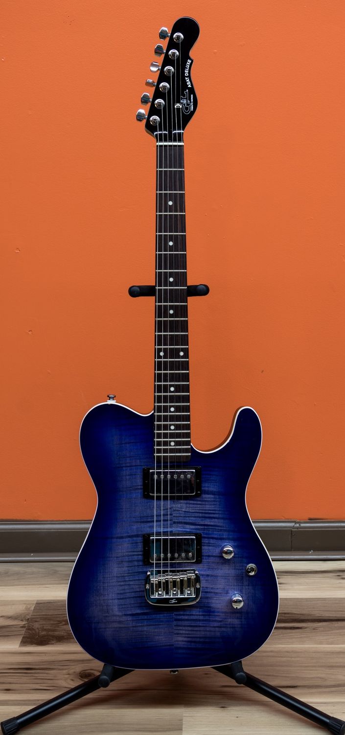 G&amp;L Tribute Series ASAT Deluxe Carved Top Bright Blueburst (NOS)