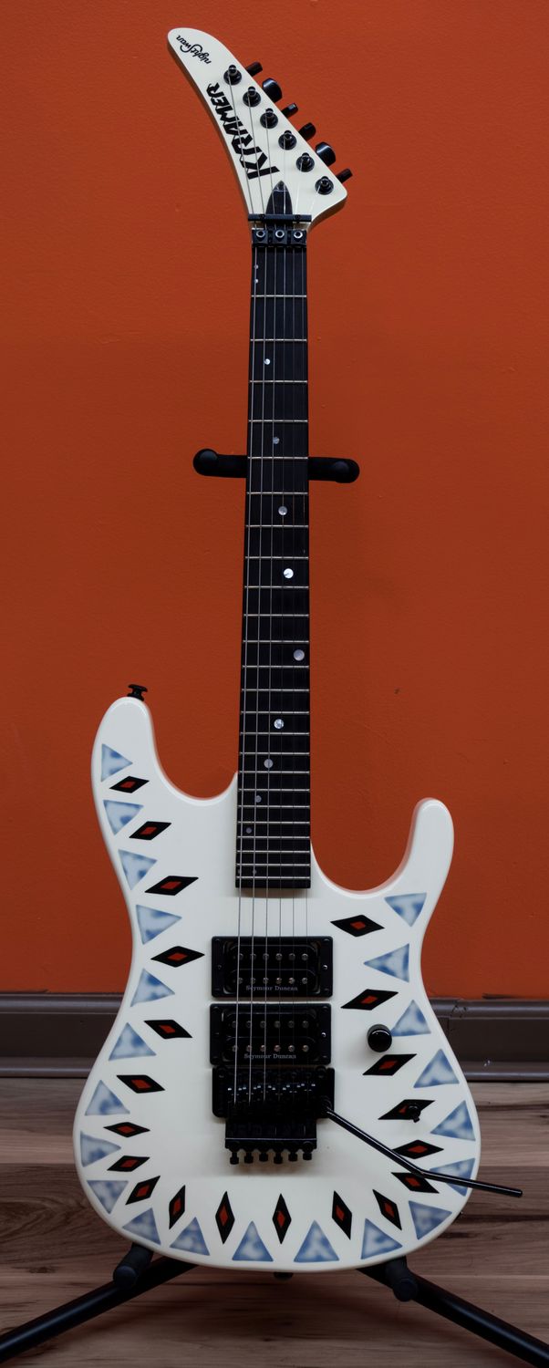 Kramer NightSwan Vintage White with Aztec Graphic