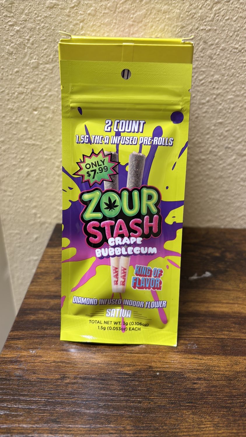 Zour stash grape bubblegum 1.25G