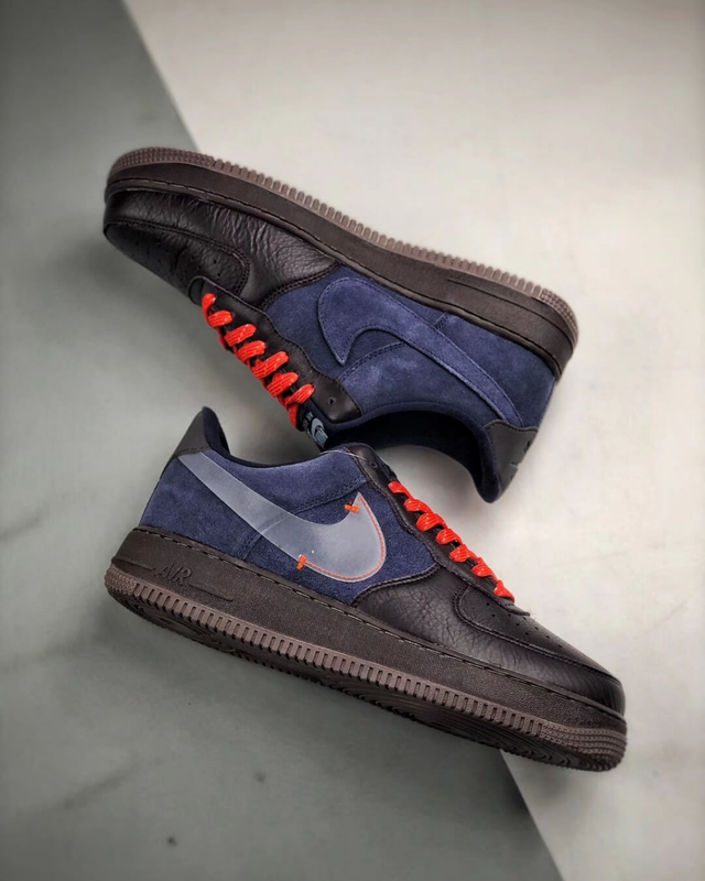 Nike Air Force 1 Premium Burgundy Blue/Orange