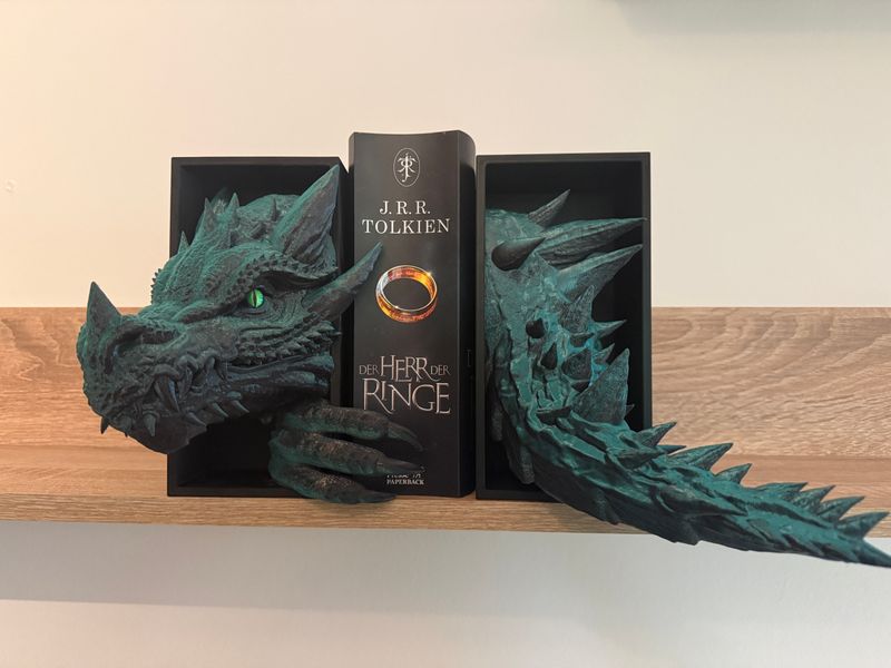 Drachen-Buchstütze - Drachenwächter der Bücher