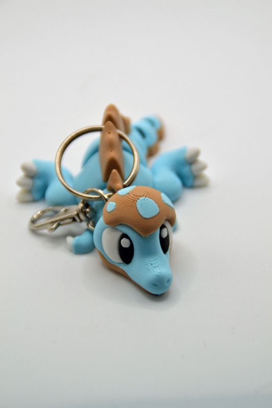 Dino sleutelhanger blauw
