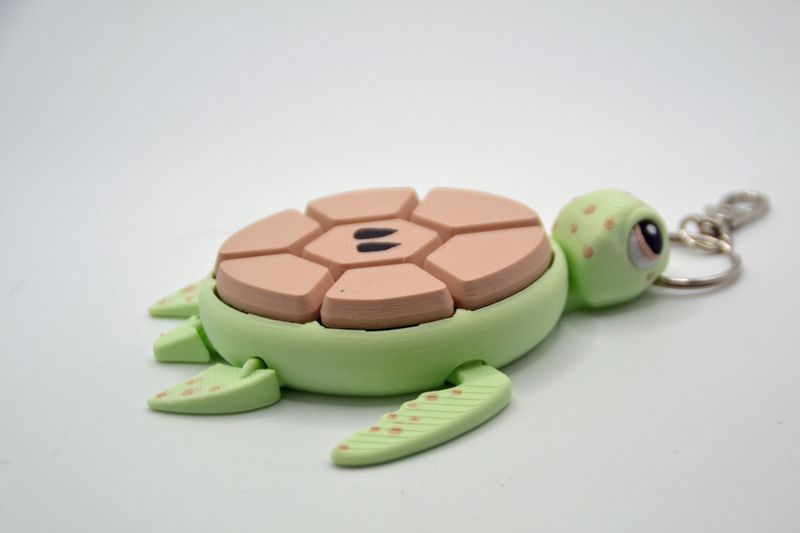 Schildpad Clicker sleutelhanger "appel"