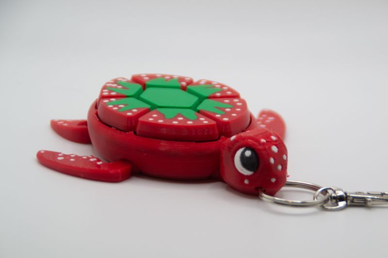 Schildpad Clicker sleutelhanger Aardbei
