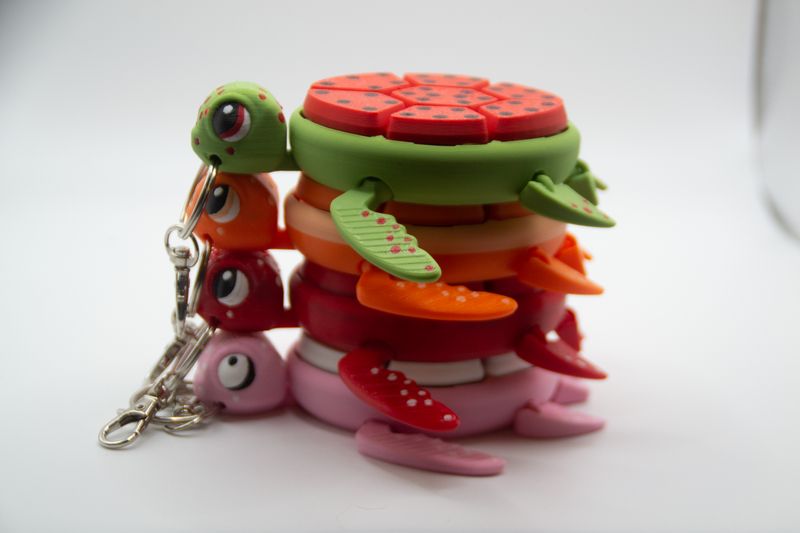 Schildpad Clicker sleutelhanger Sinaasappel