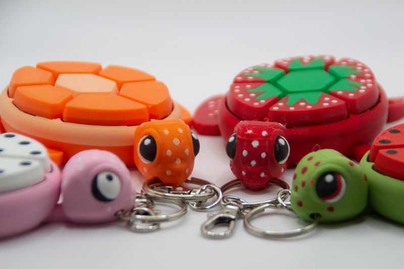 Schildpad Clicker sleutelhanger Sinaasappel