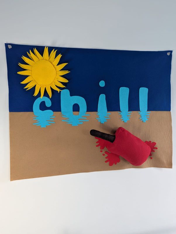 Sunshine And Lolly Chill Picture Soft Sculpture Handmade Wall Art Artwork