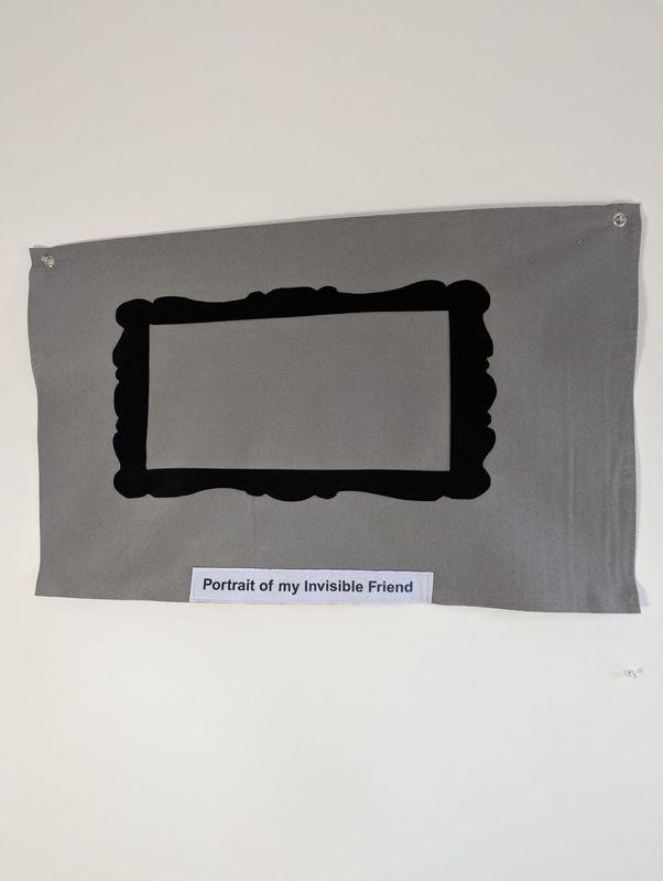 Portrait Of My Invisible Friend Humorous Soft Sculpture Handmade Wall Art