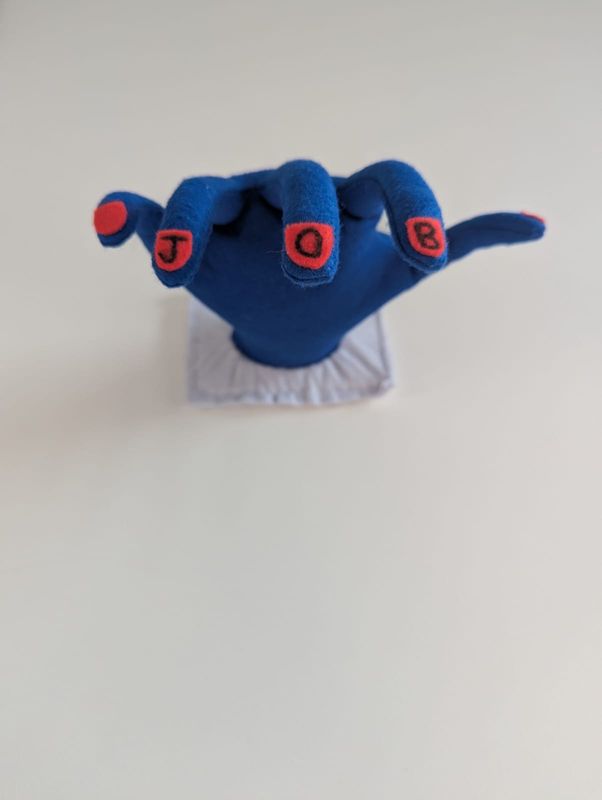 Hand Job Handmade Soft Sculpture Wall Art