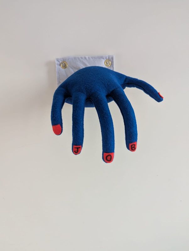 Hand Job Handmade Soft Sculpture Wall Art