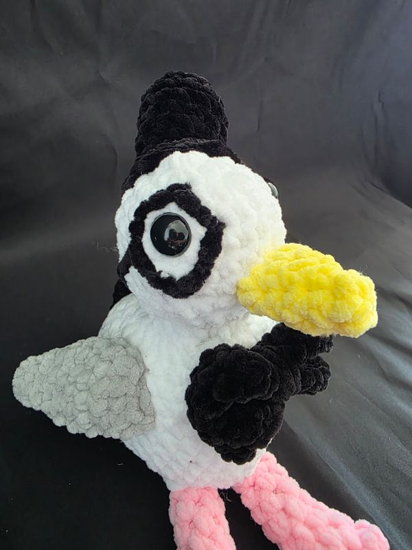 Jack the Seagull Crochet Plush | Dapper Seagull with Top Hat, Monocle & Bowtie | Brand Plushie