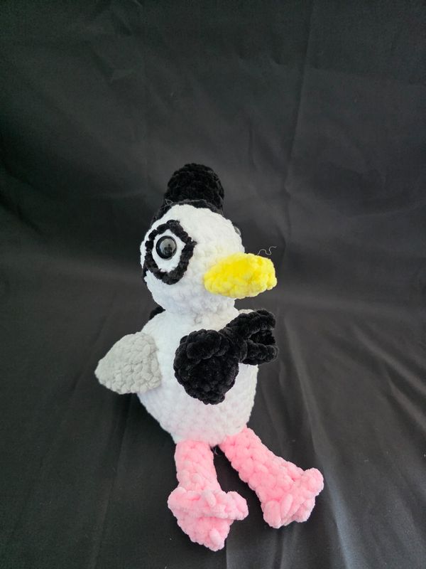 Jack the Seagull Crochet Plush | Dapper Seagull with Top Hat, Monocle & Bowtie | Brand Plushie