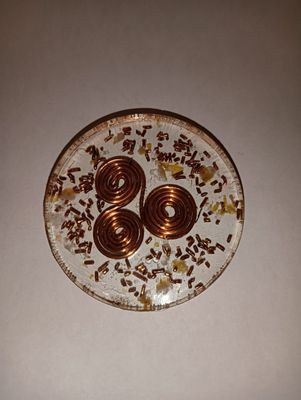 Triskelion with clear quartz, labradorite, copper clippings  FREQ IMP*{Anxiety, depression}