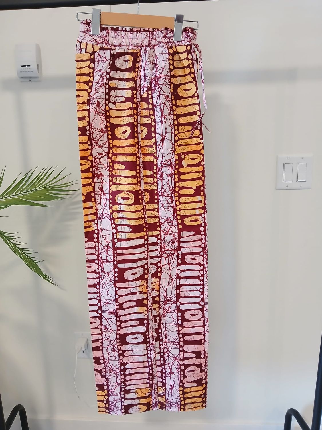 Ankara Pant (Wine and Yellow)