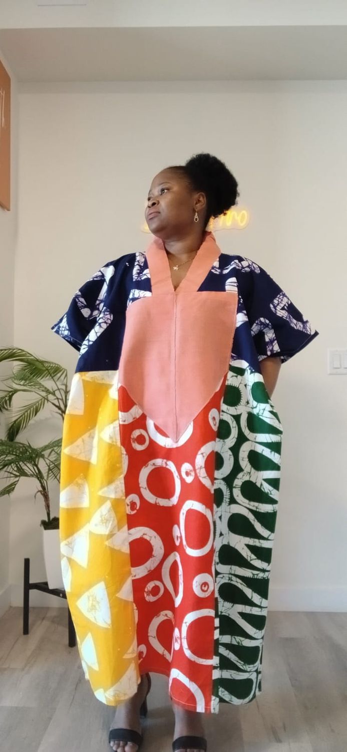 Ankara Combo Kaftan (One Size M-XL)
