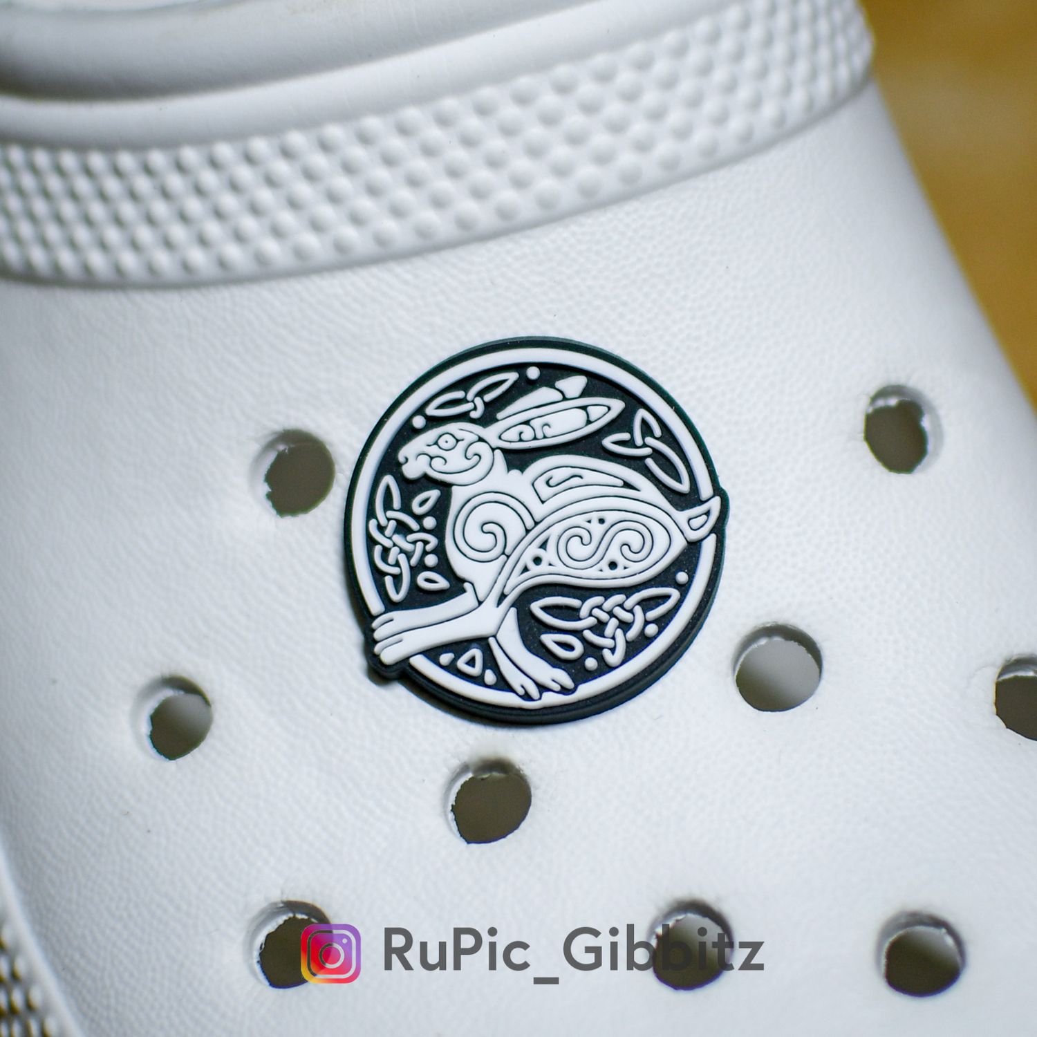 Irish / Celtic hare symbol croc charm