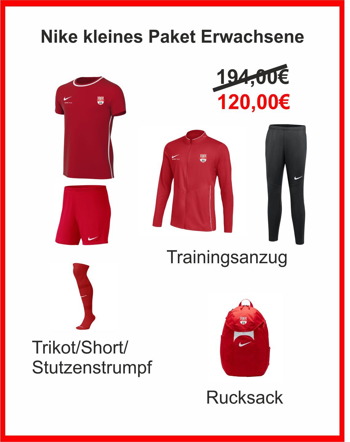 Nike Paket klein Erwachsene Berolina Stralau