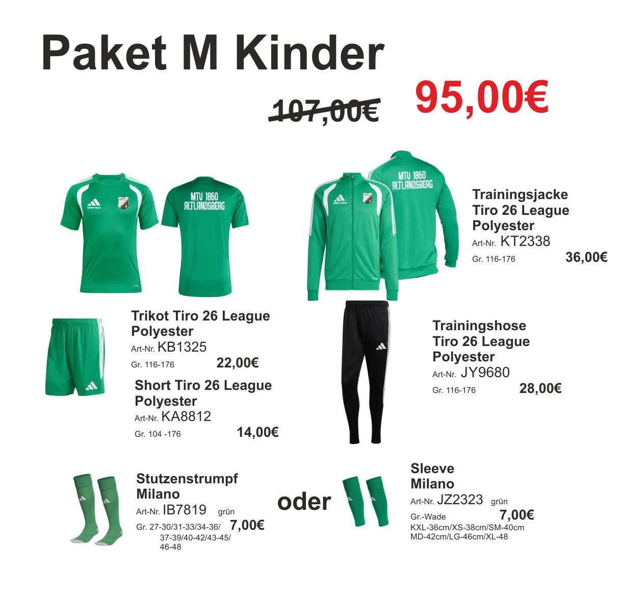 Adidas Trainingspaket M Kinder
