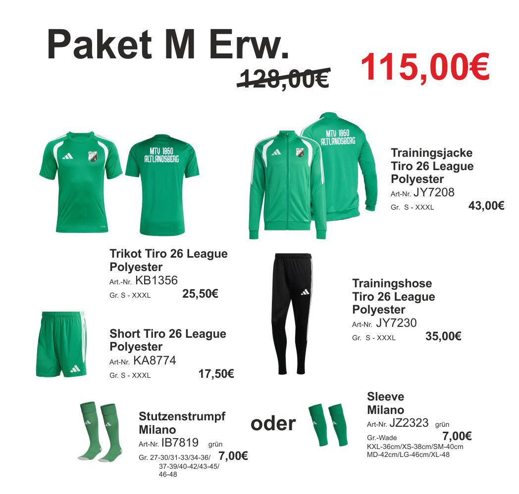 Adidas Trainingspaket M Erwachsene MTV Altlandsberg Adidas Trainingspaket M Erwachsene MTV Altlandsberg