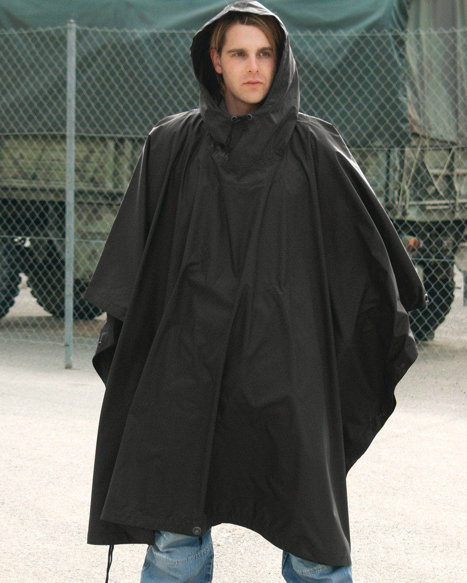 PONCHO RIPSTOP ZWART