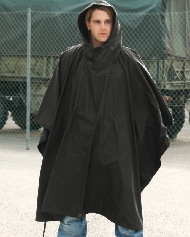 PONCHO RIPSTOP ZWART
