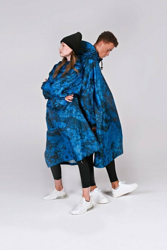 Rainkiss Poncho Blue Bubbles