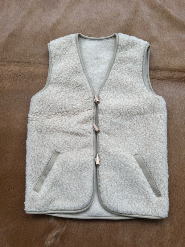 Bodywarmer Beige Merino Wool unisex