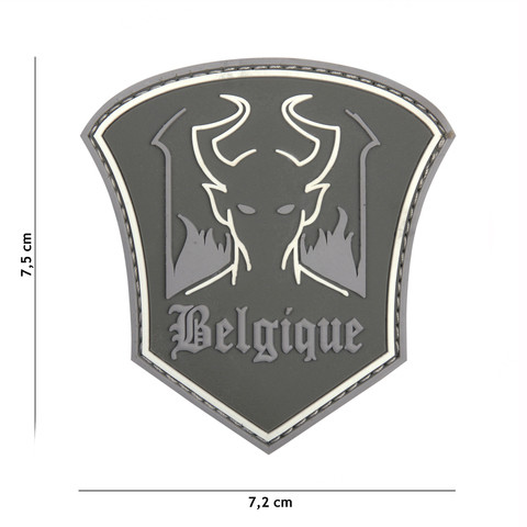 EMBLEEM 3D PVC BELGISCHE DUIVEL GRIJS