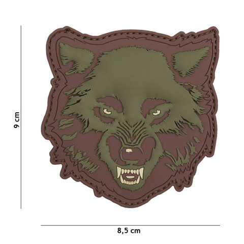 EMBLEEM 3D PVC WOLF GREEN