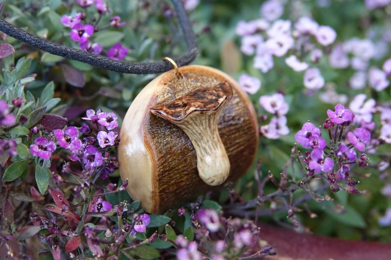 Mushroom pendant necklace