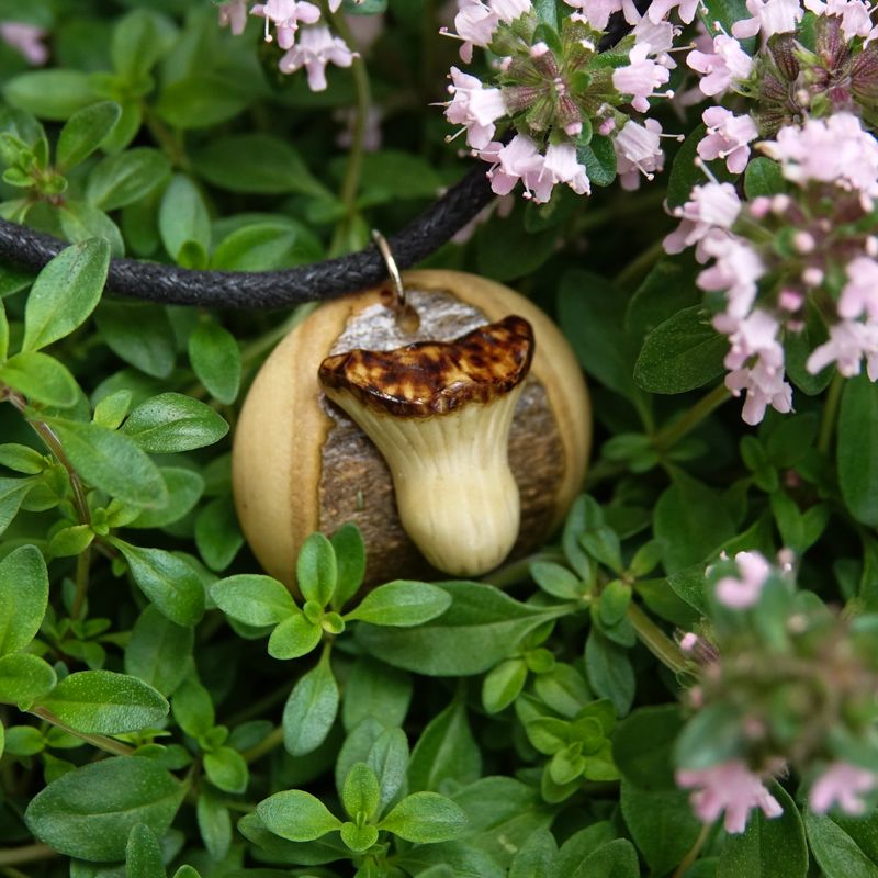Mushroom pendant necklace