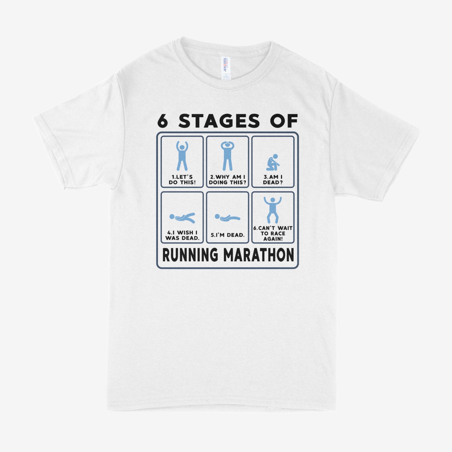 6 Stages of Running Marathon Men&#39;s Shirt