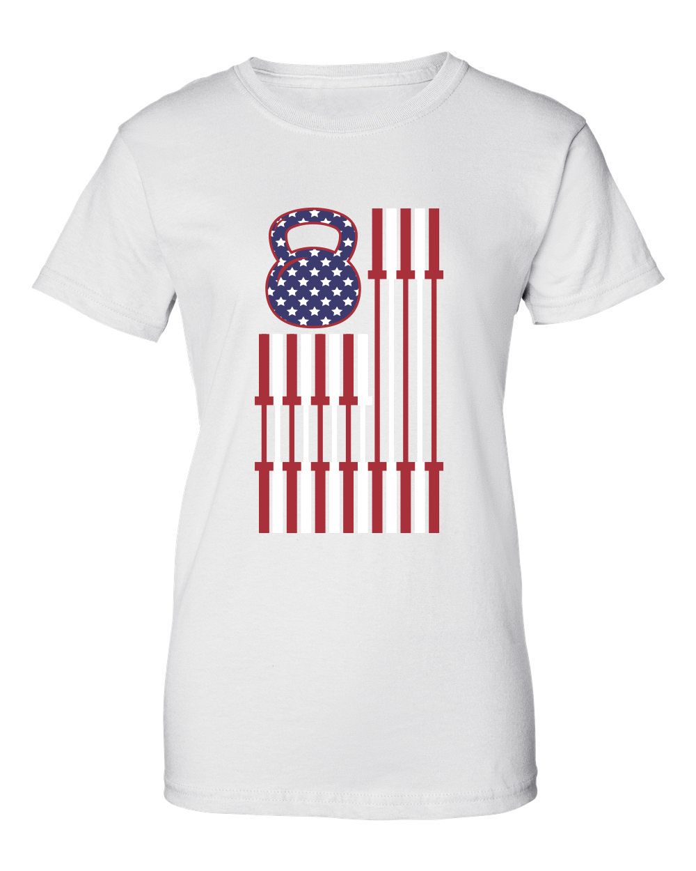 Kettlebell Barbell Flag Women&#39;s Shirt