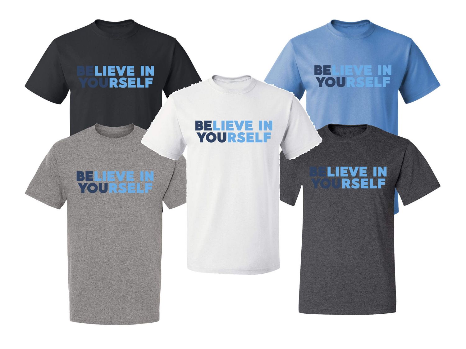Believe in Yourself Blue Design Men&#39;s Shirt