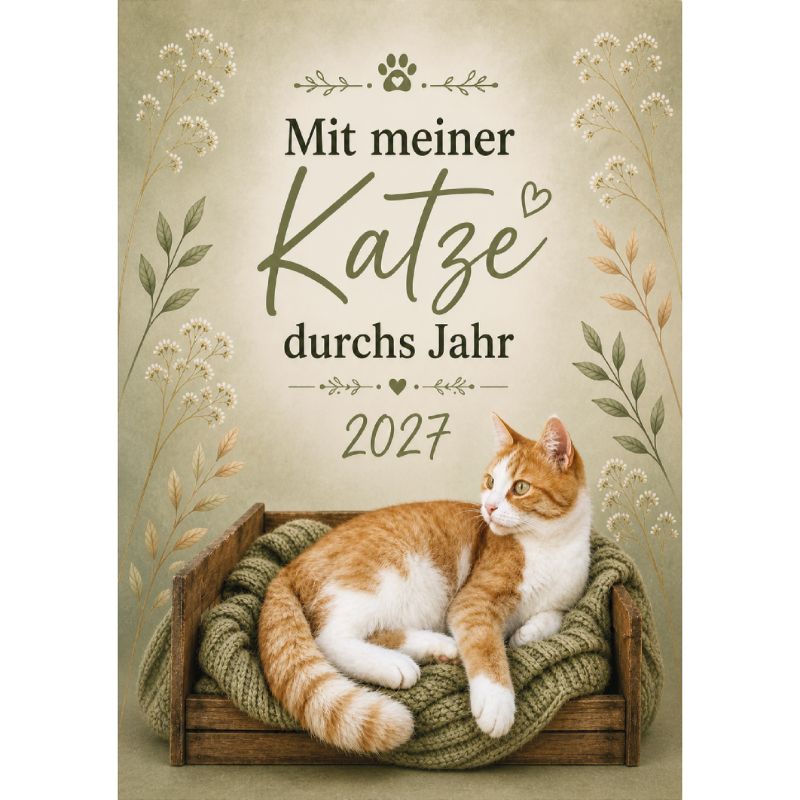 Mit meiner Katze durchs Jahr 2027 - Farbiger Katzenkalender