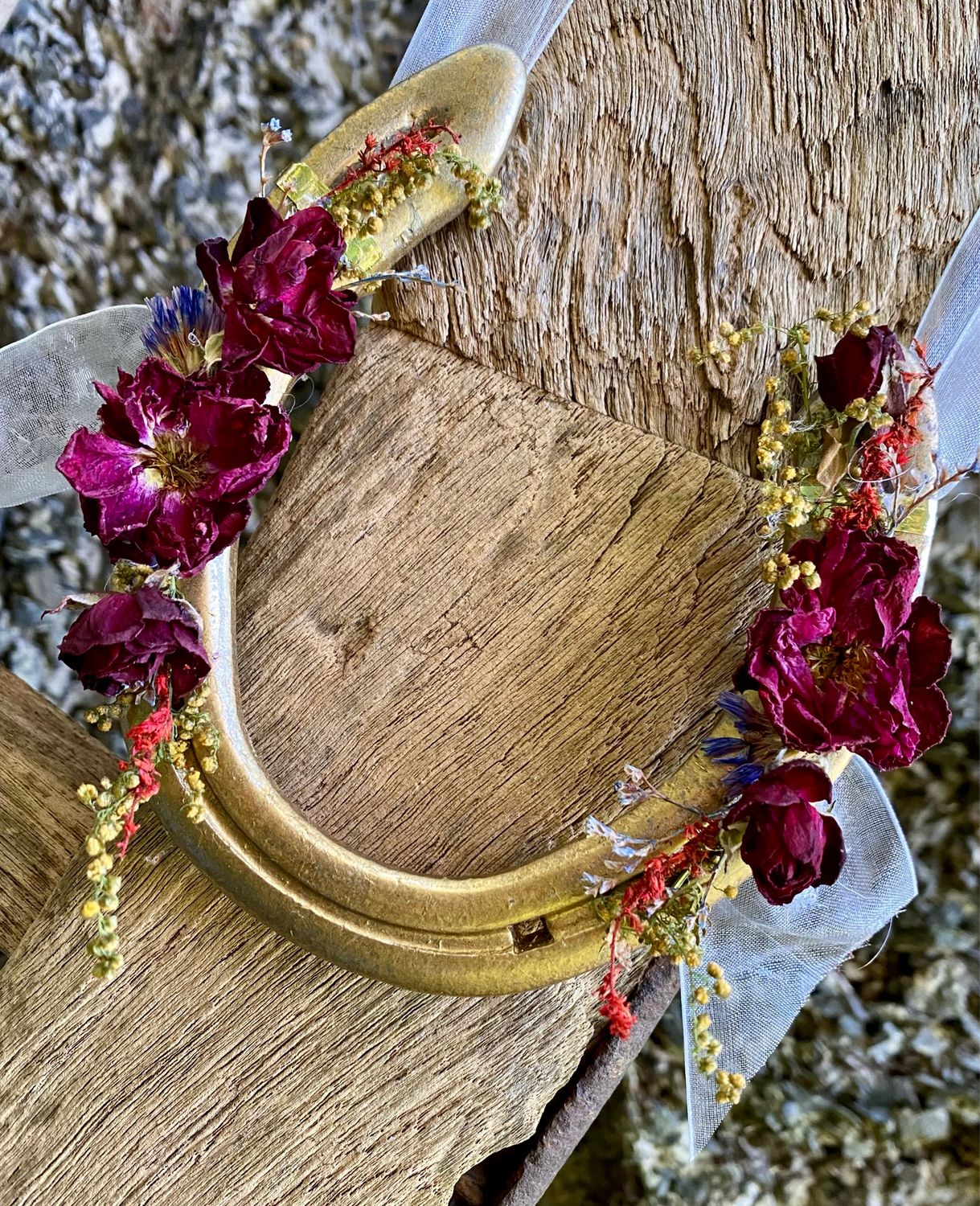 Horseshoe with Dried Flowers