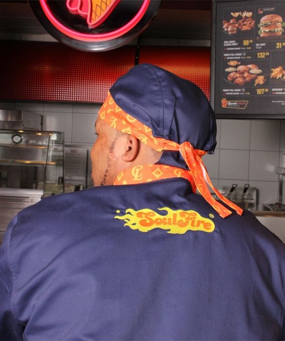 Unisex Navy Sublimated Chef Jacket - BOH-Fryer