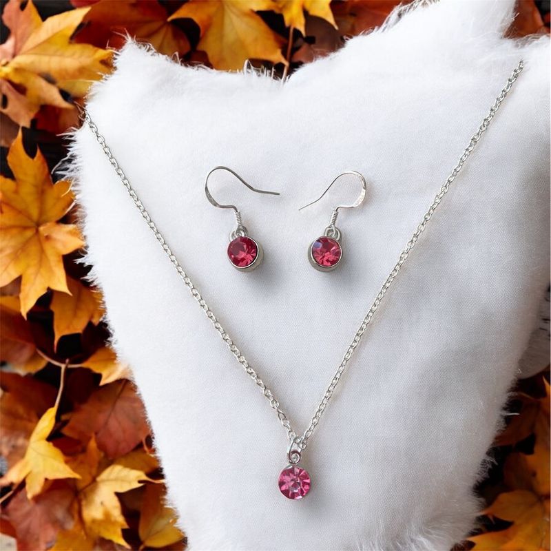 “Dark Pink Stone” Jewellery Set