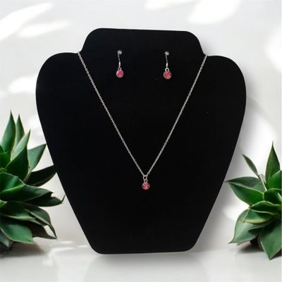 “Dark Pink Stone” Jewellery Set